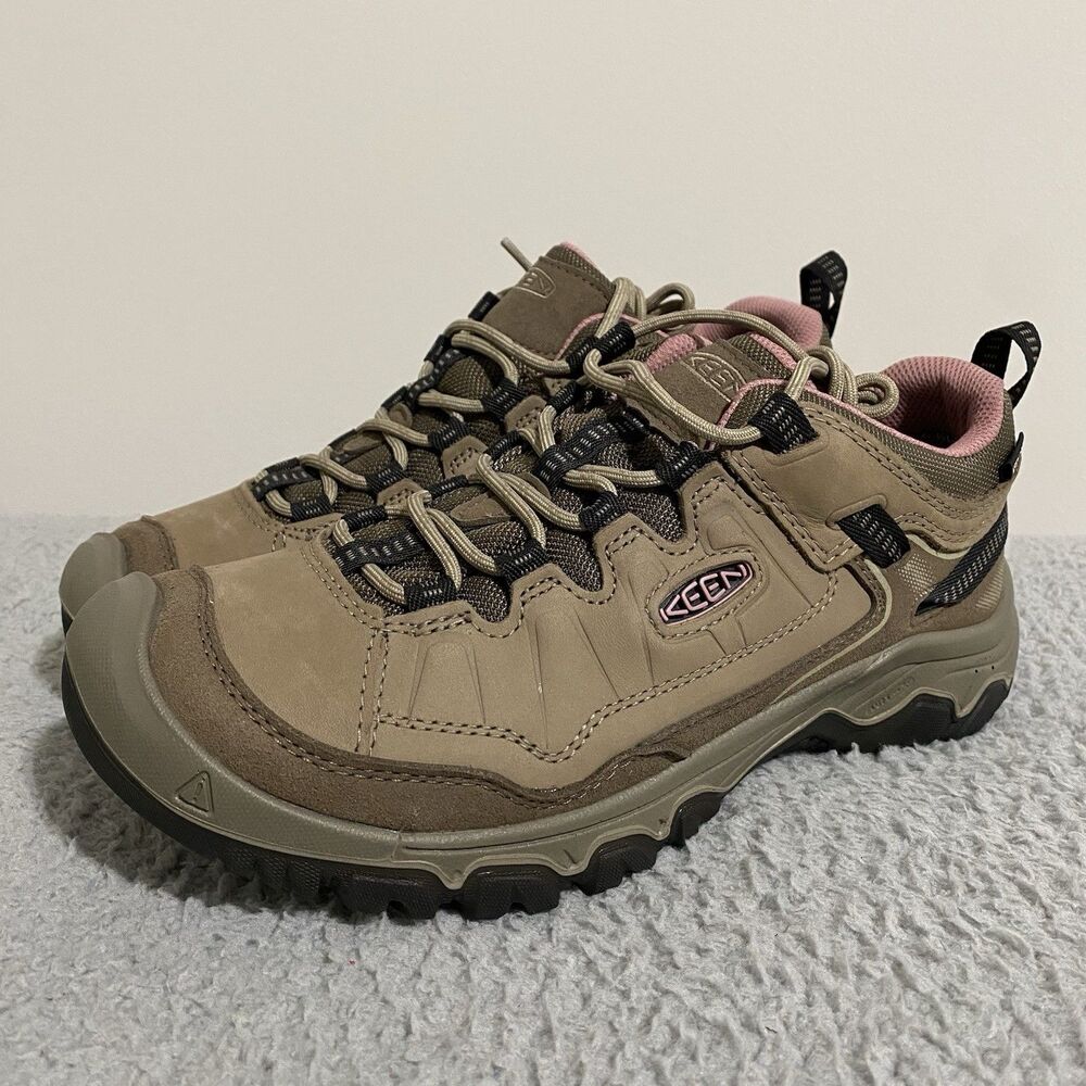 Keen Targhee IV Hiking Shoes Womens 9.5 Brown Brindle Rose Low Waterproof Gorp